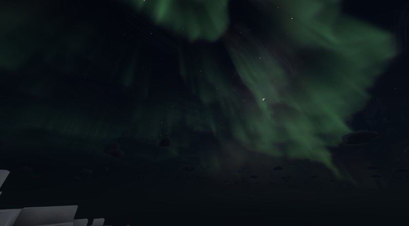 An aurora over snowy plains