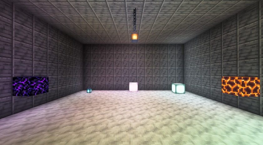 Coloured light in a white room