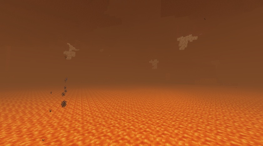 The lava sea in the Nether
