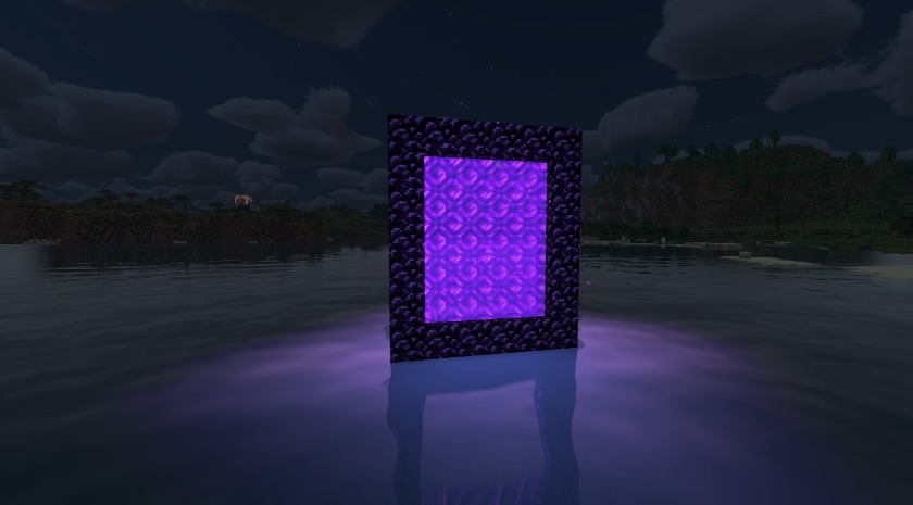 A nether portal at night