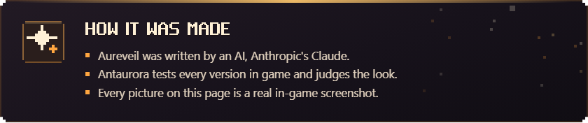 How it was made: written by an AI, tested by Antaurora